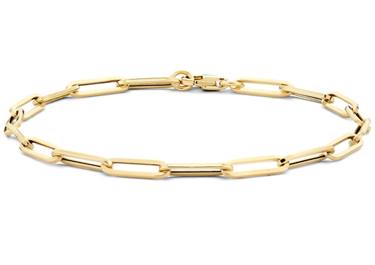 Deze prachtige armband, modelnummer 2190YGO/18.5, is een juweel van ongeëvenaarde klasse. Gemaakt van geelgoud met een gewicht van 1,5 gram en een maat van 18,5, straalt het elegantie uit. Perfect voor elke gelegenheid, draag het solo of gecombineerd met andere sieraden voor een gelaagde look. Voeg een vleugje luxe toe aan je outfit.