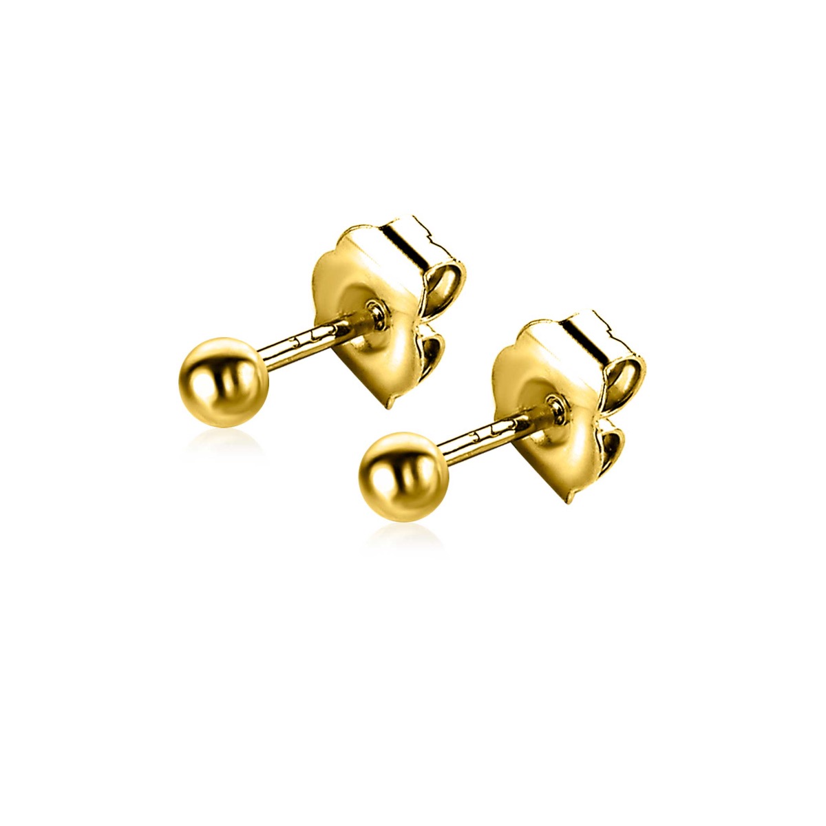 ZINZI zilveren bol oorknoppen geel verguld. De bolletjes zijn 3mm groot. De oorsieraden zijn vervaardigd van eerste gehalte zilver (925) en voorzien van een extra geelgoudkleurige laag.
