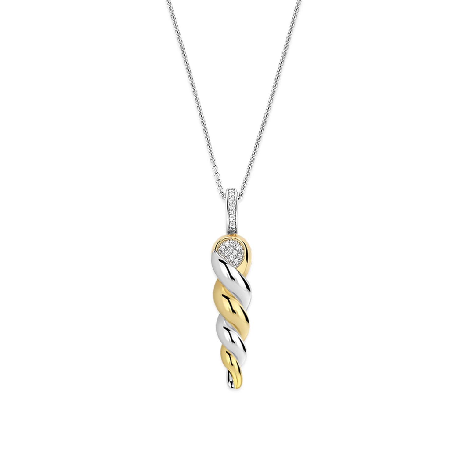 Ti sento Hanger verguld met zirkonia schelp | 6845ZY