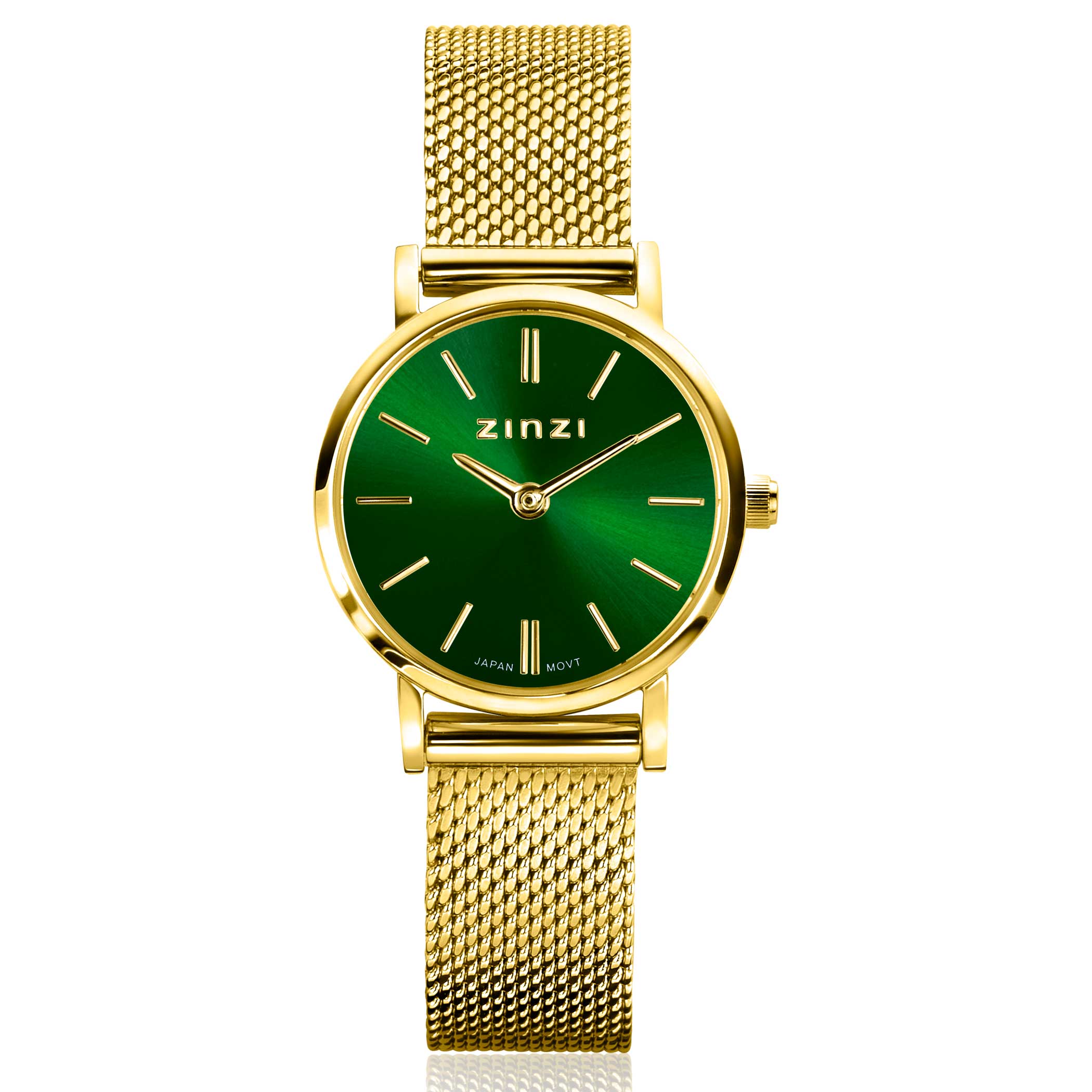 Dit is een horloge van het merk Zinzi. Het horloge is groen van kleur en gemaakt van staal.