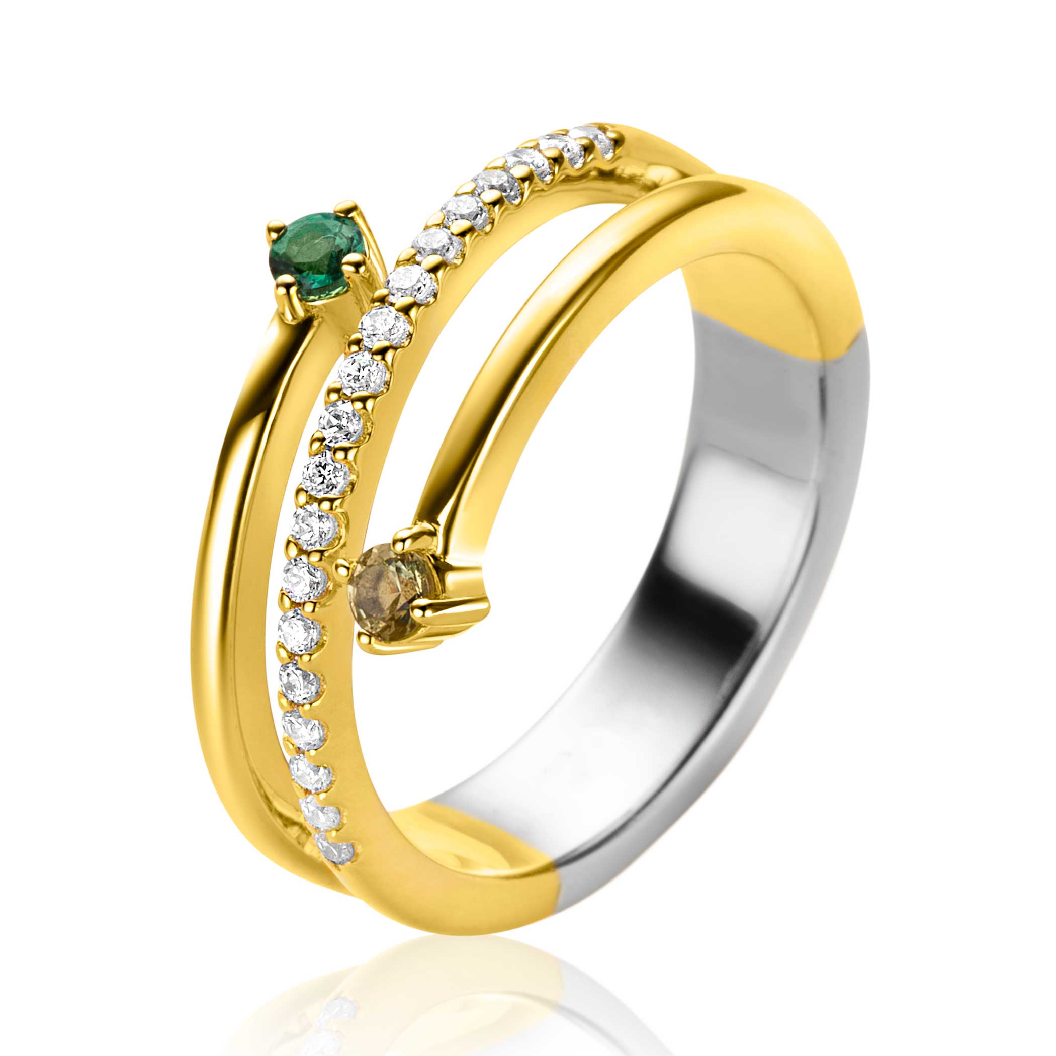 Goudkleurige ring in maat 17.75 (56)