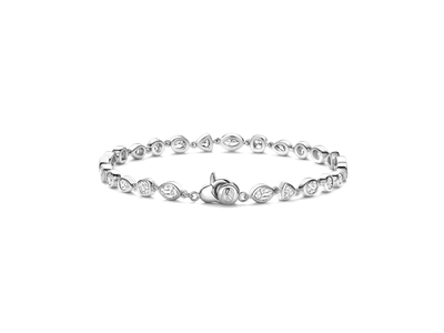 Ti Sento zilveren tennisarmband met zirkonia in verschillende vormen