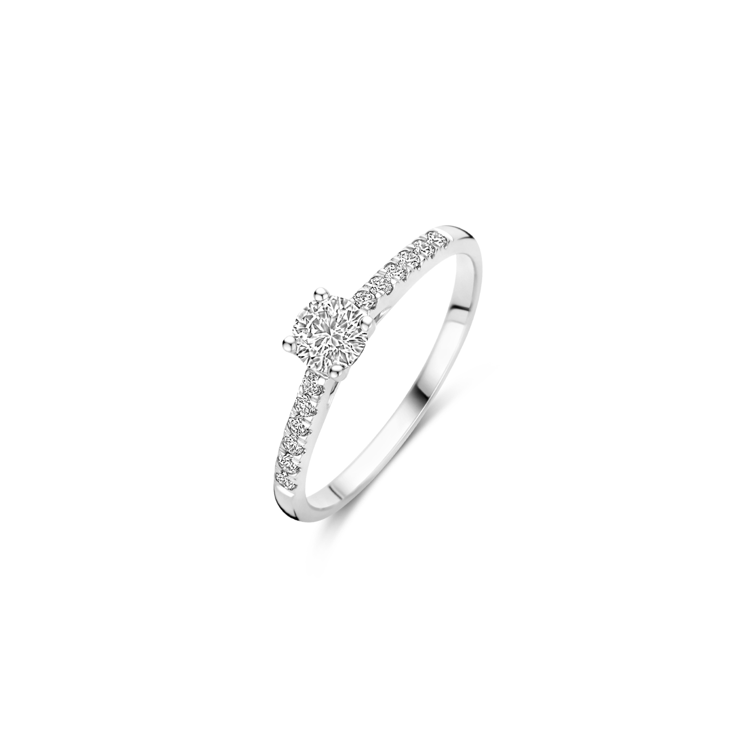 Blush Labgrown Diamonds - 14kt witgouden damesring bezet met briljant geslepen labgrown diamanten - LG1018W/54