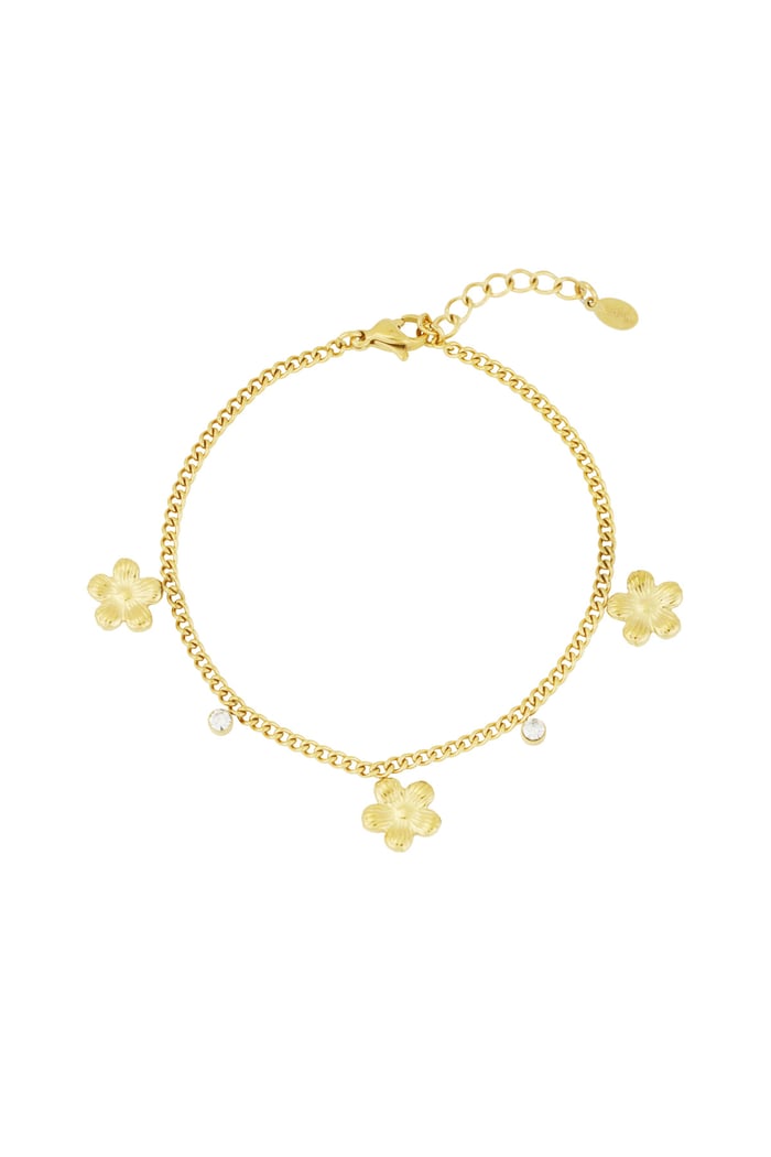 Gleaming flower bracelet - Gold color