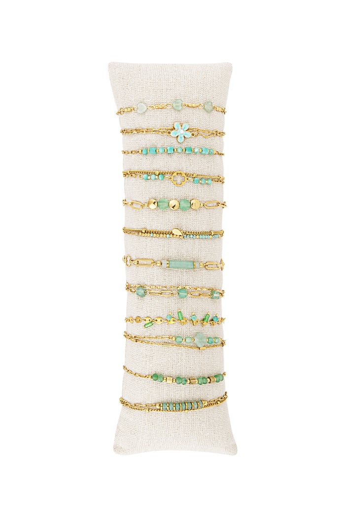 Bracelet set beach baby - Green gold color. assorti