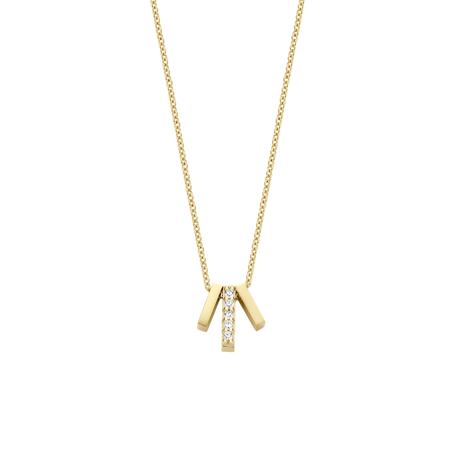 Blush - 14kt geelgouden dames collier incl. hanger bezet met zirconia's - 3122YZI