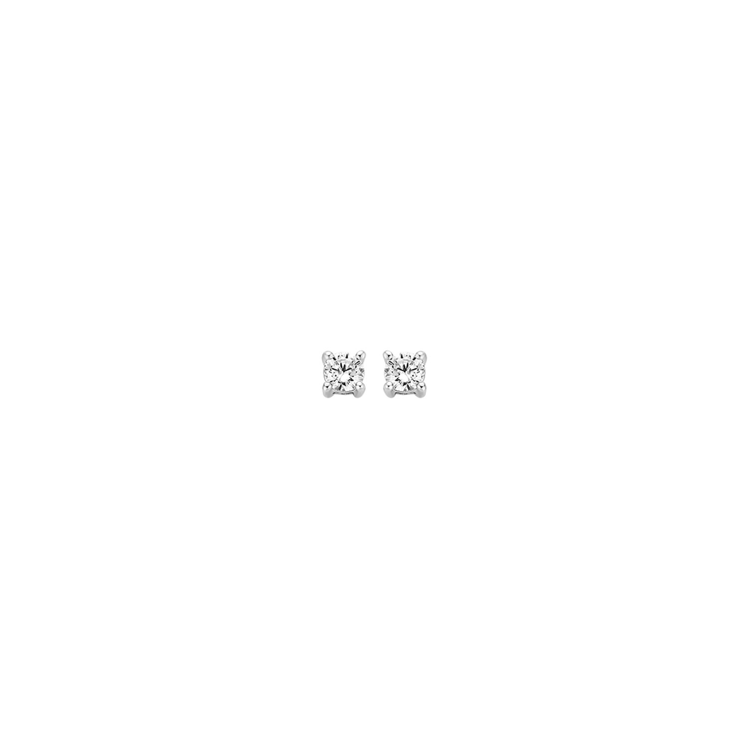 Blush - 14kt witgouden oorknopjes 2.5mm met zirconia - 7211WZI