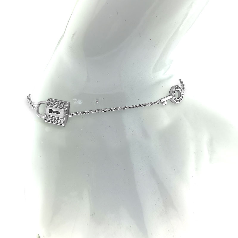 MY iMenso ODM "Jasseron Lock & Key with CZ" bracelet (925/rhod-plated) 17+3cm