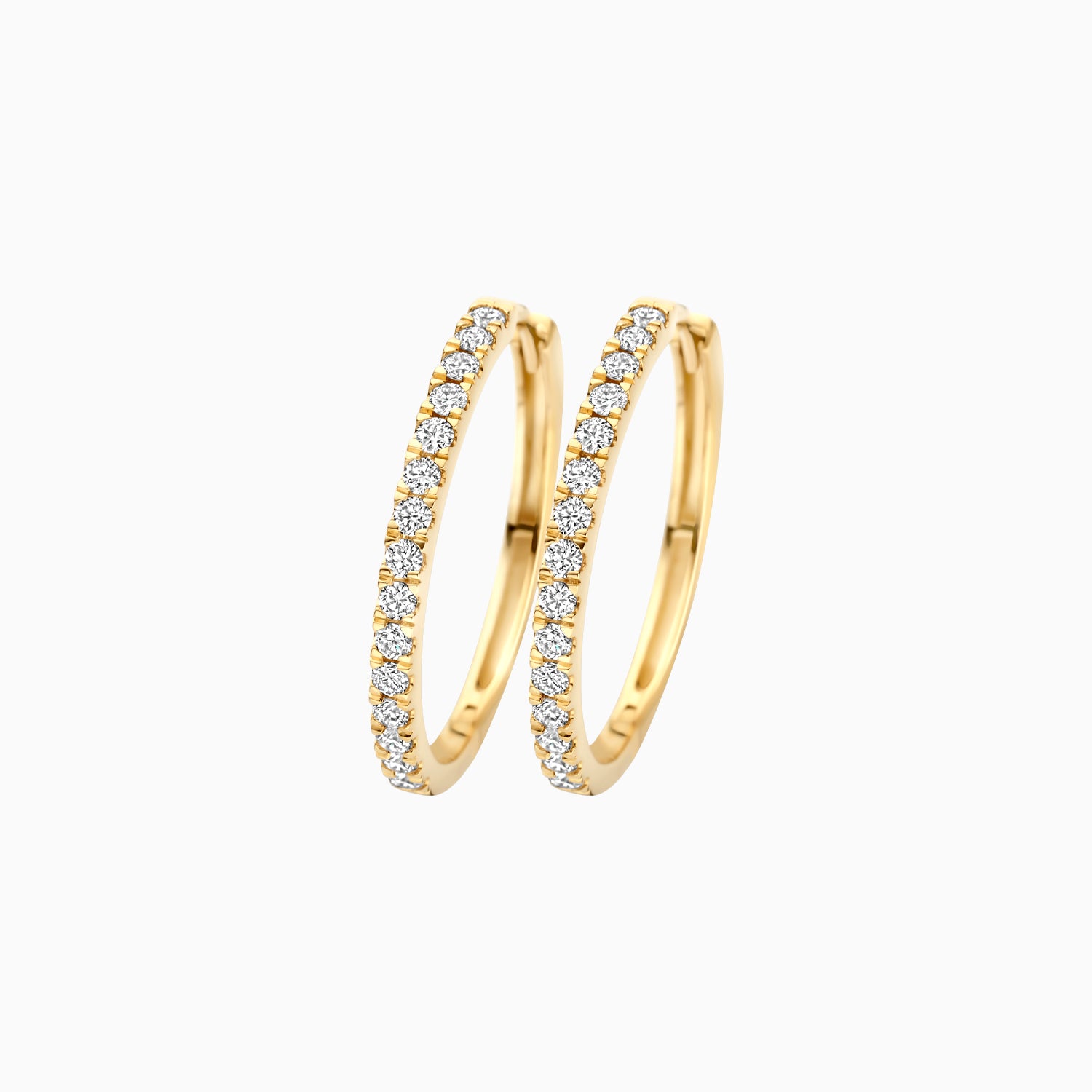 Blush Lab Diamonds - 14kt geelgouden klapcreolen bezet met briljant geslepen labgrown diamanten - LG7013Y