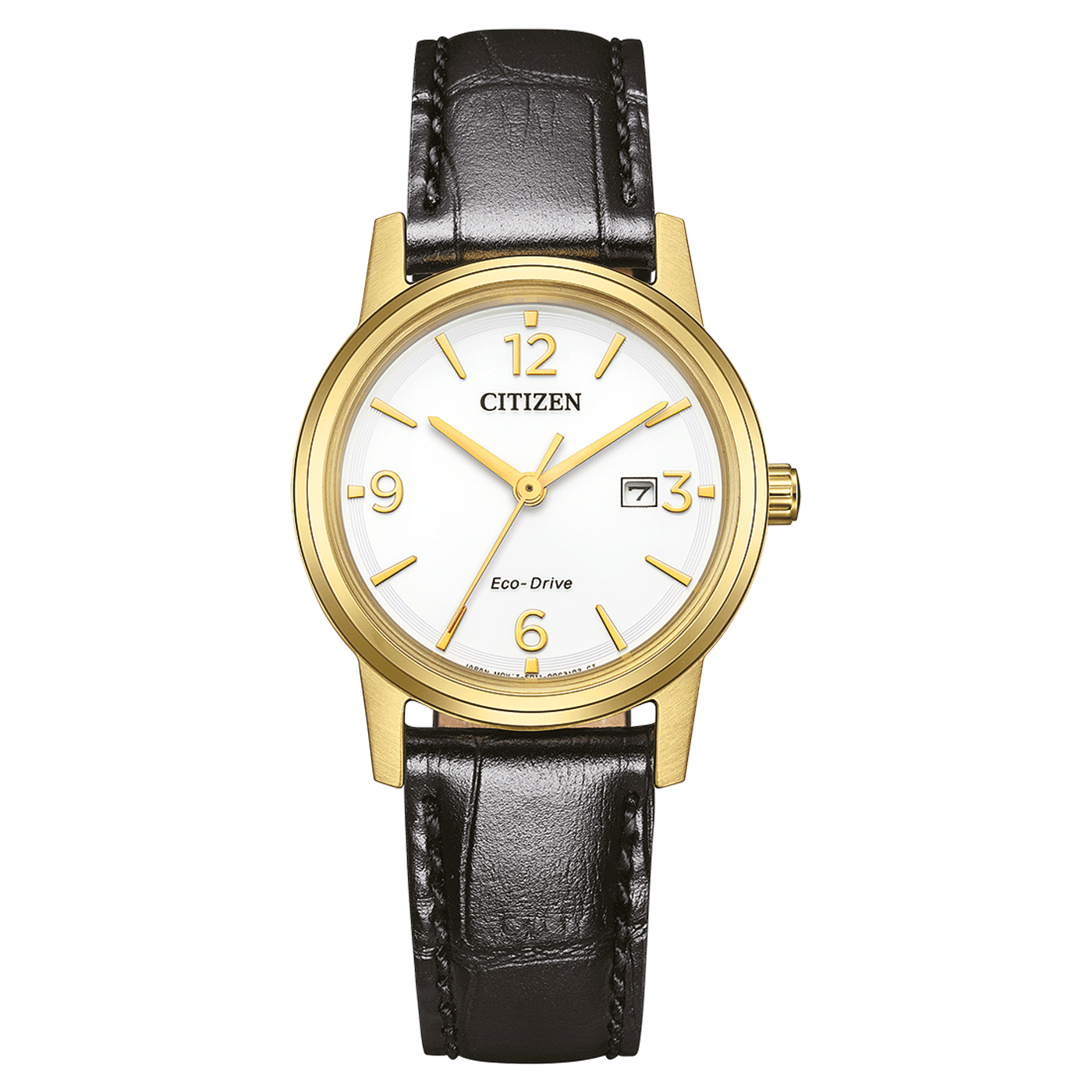 De Citizen Heren Horloge EW2722-01A biedt elegante functionaliteit met een gouden roestvrijstalen ronde kast, analoge wijzerplaat met Arabische cijfers, en een datumaanduiding. De witte wijzerplaat met strepen en zwart echt leren bandje maken het stijlvol. Met een waterdichtheid van 3 ATM en zonne-energie is het ideaal voor dagelijks gebruik. Perfect voor formele en informele gelegenheden.