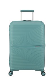 De American Tourister Airconic Spinner 67/24 TSA in Dusty Turquoise, modelnummer 128187-A644, is een lichte en duurzame koffer. Met 360-graden draaiende wielen is manoeuvreren eenvoudig. De TSA-slotfunctie biedt extra beveiliging. Ideaal voor lange reizen. Draag de koffer met de uittrekbare handgreep en rol soepel naar je bestemming. Perfect voor je reisavonturen.