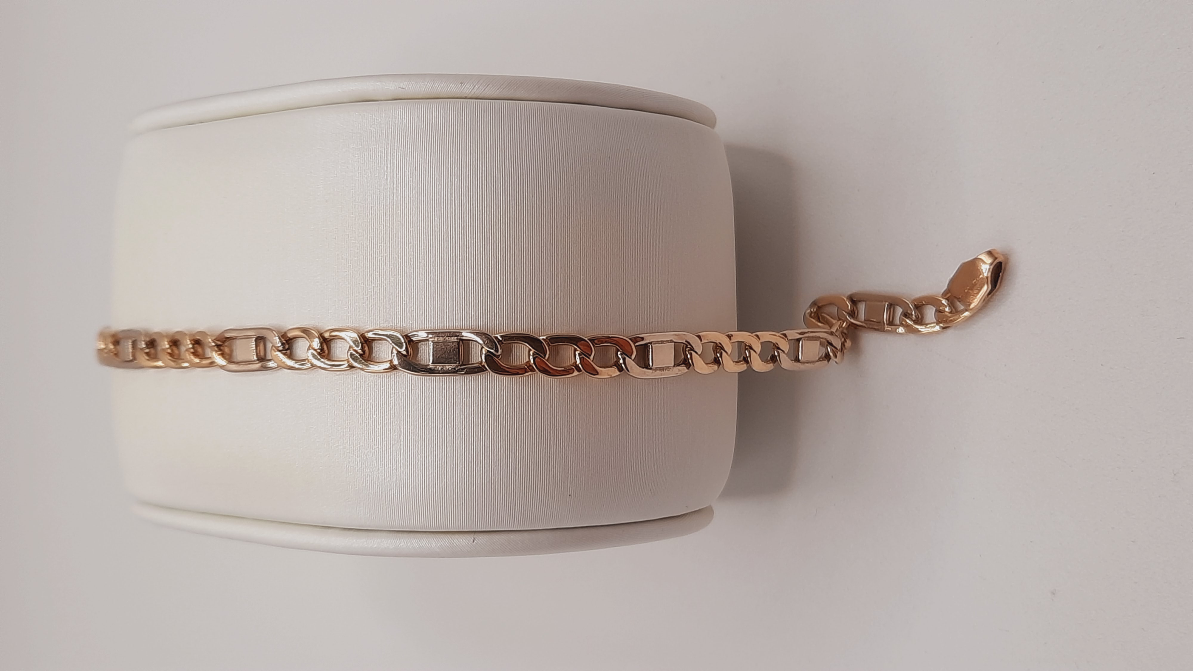 gouden armband  14k 19.5 cm bicolor 