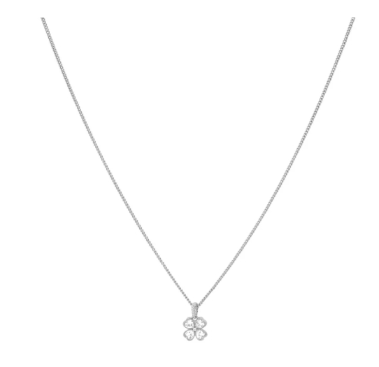  Details: - Length collier: 40 cm + 5 cm extension - Size pendant: 8 mm Materials: - 925 sterling silver - Cubic zirconia