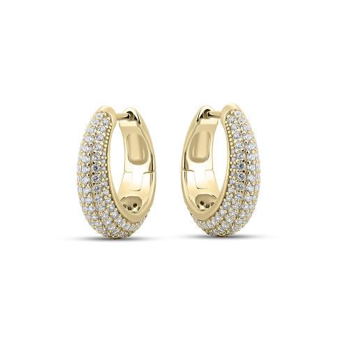 Gisser zilver/vergulde creolen met zirkonia, pavé gezet