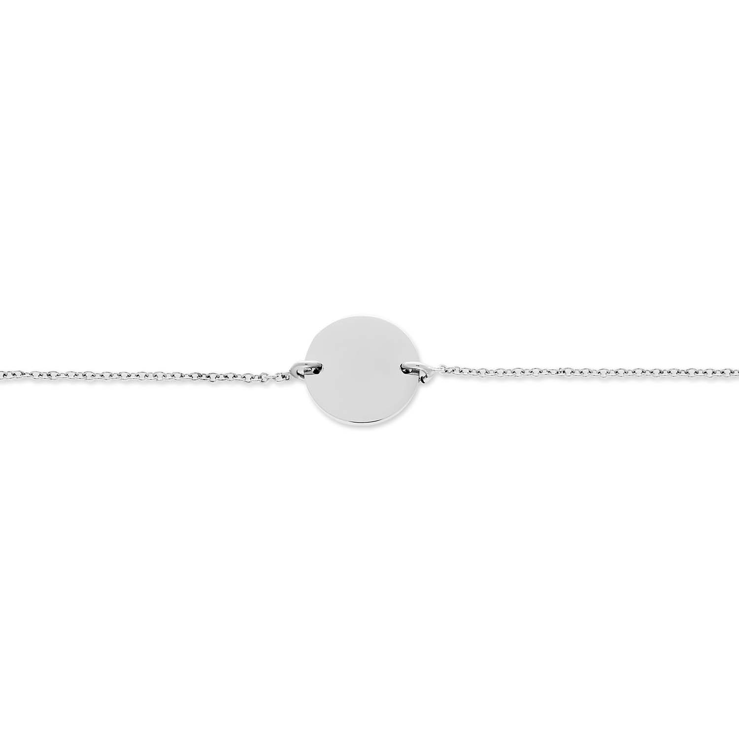 zilveren jasseron armband met rond plaatje