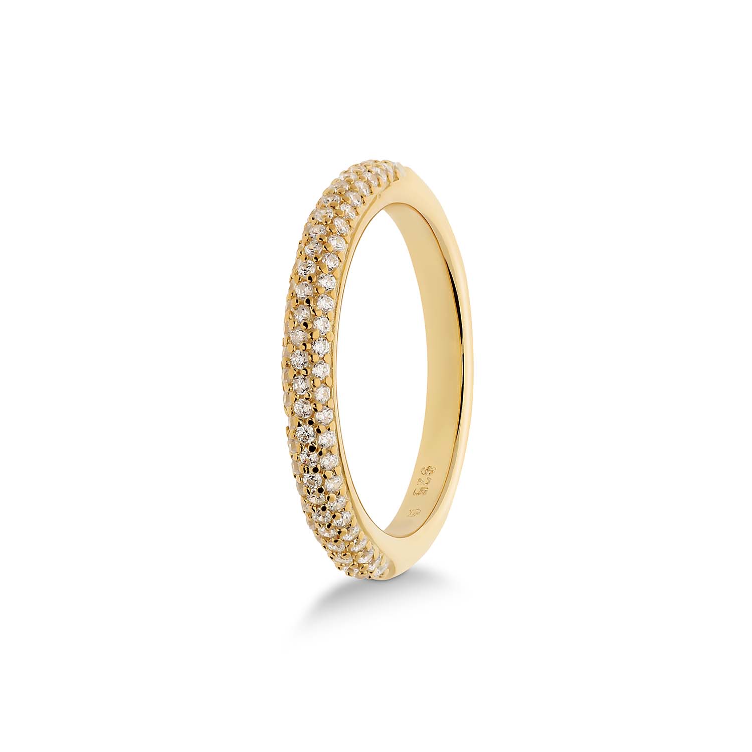 Zilveren dames ring met zirkonia pavé
