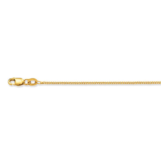 14k geelgouden lengtecollier in gourmet schakel. 