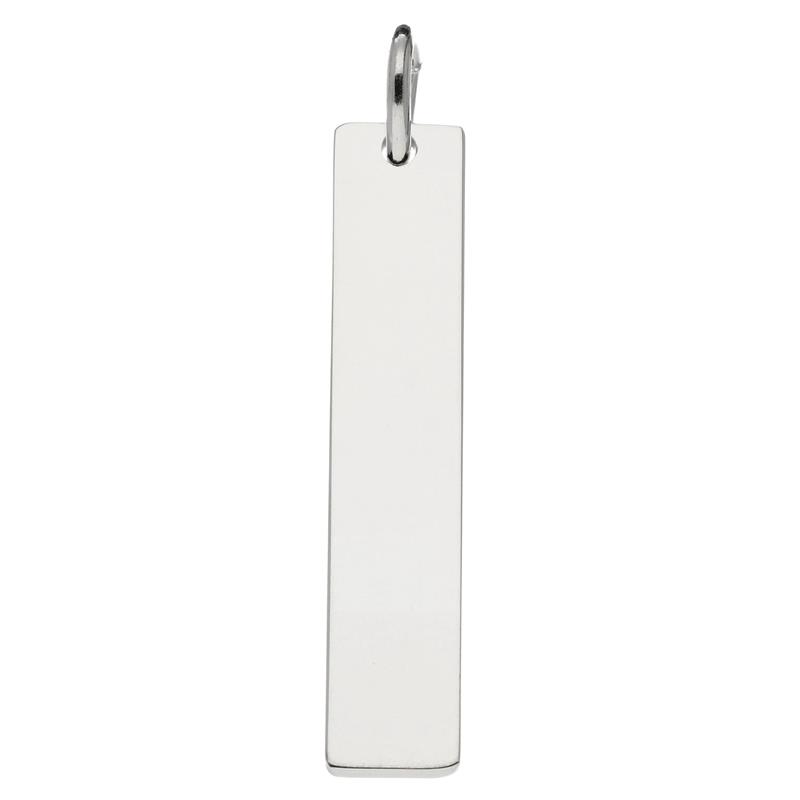 Zilver Gerhodineerde Graveerhanger Balk