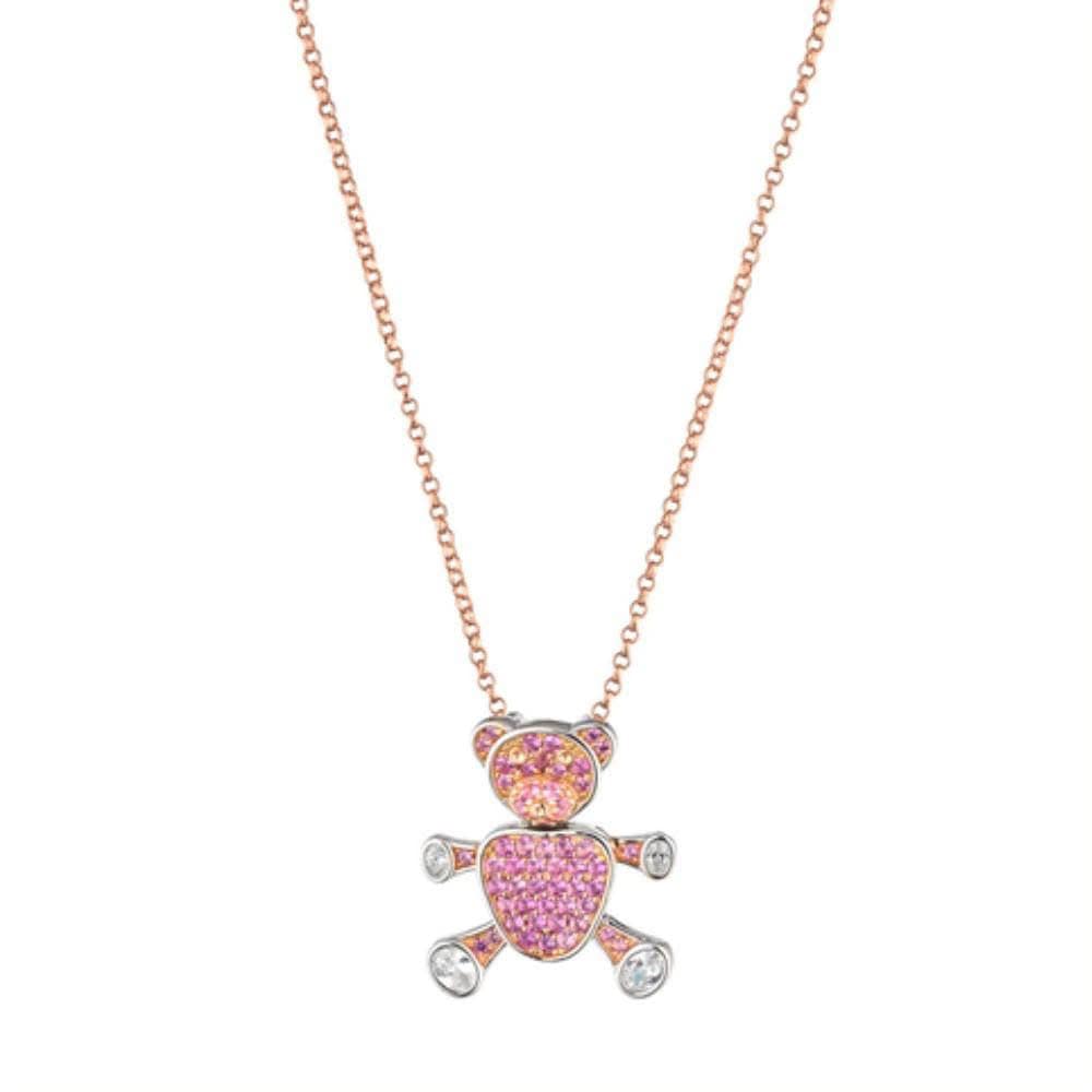 Ketting beertje in zilver rosé van het merk Marcello Pane 
