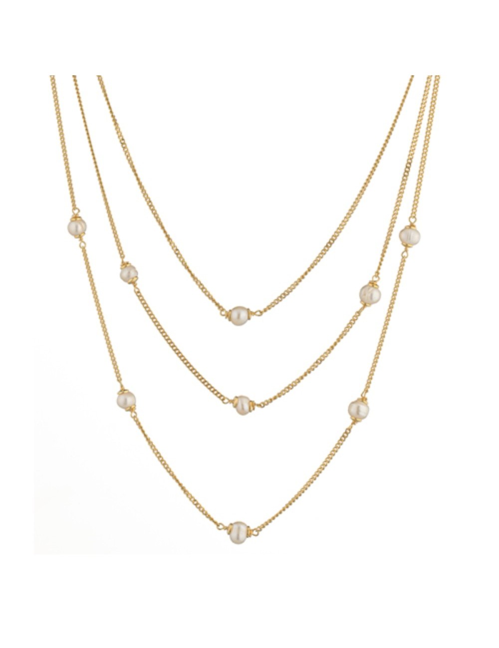 Collier in zilver verguld met zoetwaterparels van het merk Marcello Pane 