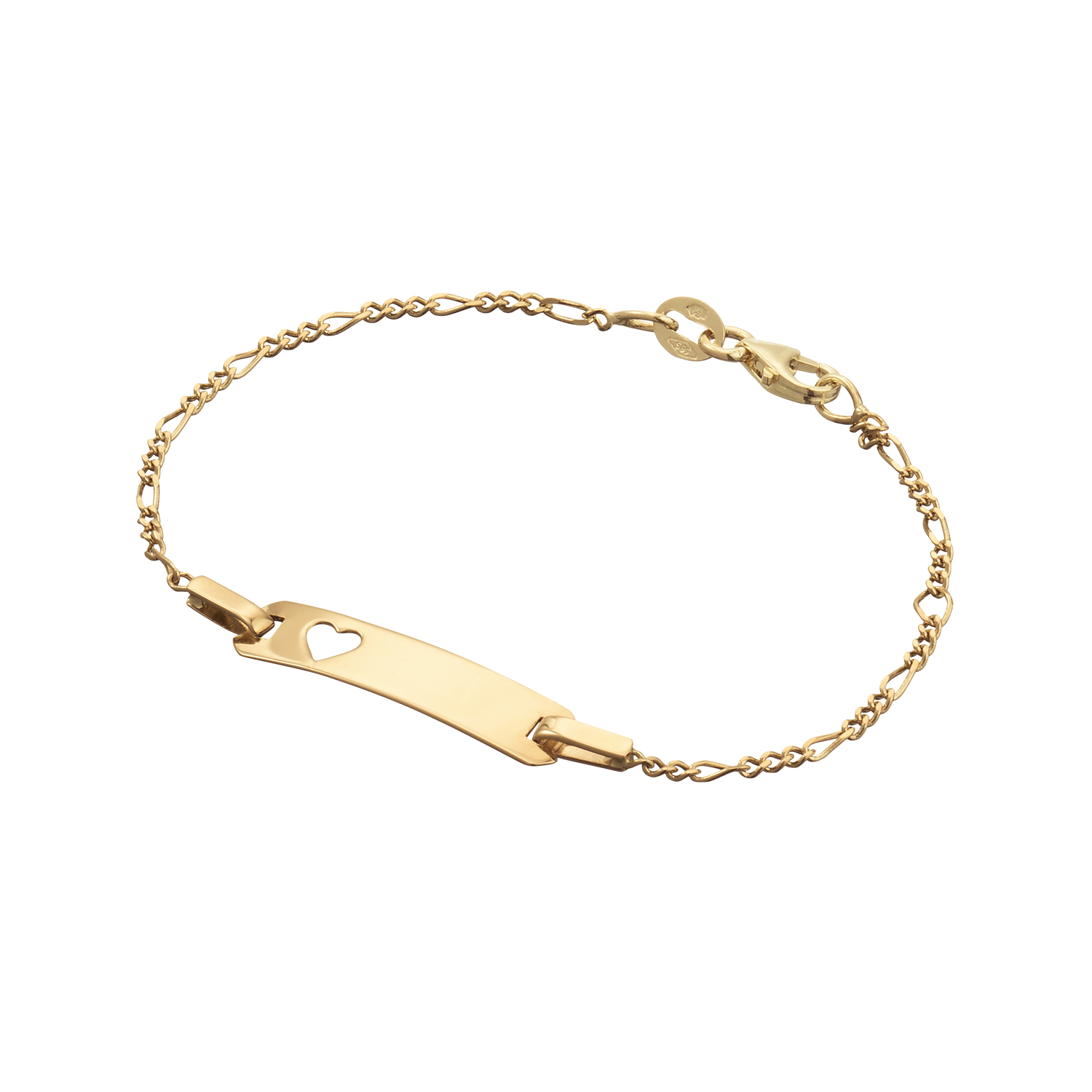 GLOW - Kinderplaatarmband - Goud met hart, 14cm.