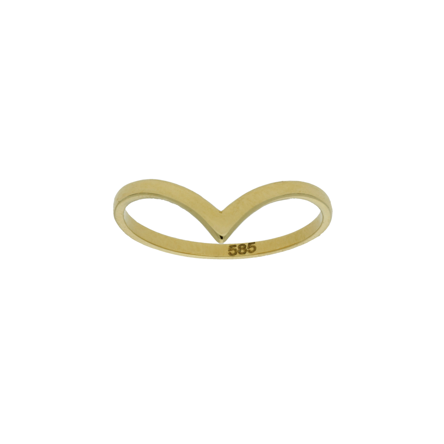 14k gouden stackable ring in V vorm.
