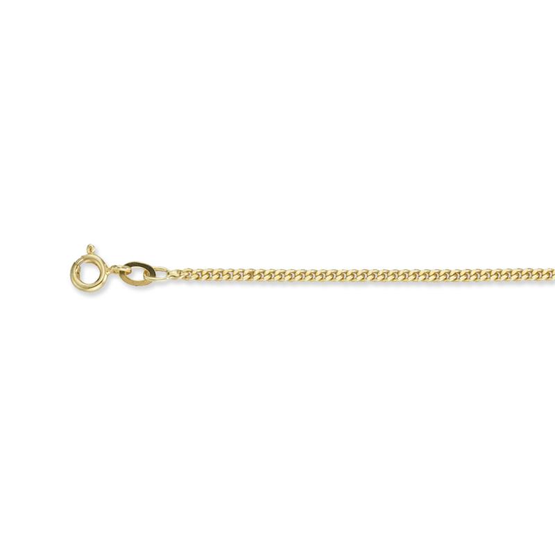 Double gourmet schakel lengte collier met karabijnsluiting in 42 cm. 301000542