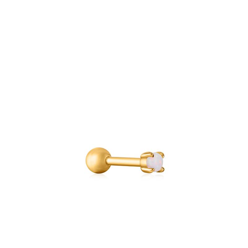 Gold Kyoto Opal Cabochon Single Stud Earring
Een geheel nieuwe look voor de klassieke studs! Voeg deze prachtige 14K gold plated Kyoto Opal Cabochon Single Stud Earring van Ania Haie toe aan je oorbellen stash. Gladde signetringen en diverse oorbellen worden in de Rising Star-collectie gecombineerd met glanzend parelmoer. schitterende zirkonia en Kyoto opaal.

HET MERK
Ge�nspireerd door de laatste fashion trends is Ania Haie het toonaangevende sieradenmerk voor hoogkwalitatieve maar ook betaalbare zilveren sieraden. zonder op de kwaliteit in te leveren. Iedere collectie is gebaseerd op de laatste catwalktrends. waardoor Ania Haie snel tot h�t sieradenmerk voor stijlbewuste consumenten is verkozen. Elk sieraad wordt ontworpen om te combineren met andere sieraden waardoor je je eigen look kunt cre�ren. Maar ook zijn Ania Haie sieraden opvallend genoeg om op zichzelf te dragen. Sieraden uit de Ania Haie collectie zijn altijd gemaakt van 925 zilver met een finish van rhodium of van 14kt goud.

SPECIFICATIES
- Gold Kyoto Opal Cabochon Single Stud Earring
- Oorknoppen
- 925 zilver met 14K gold plating
- 7.5mm
- AH E034-01G
