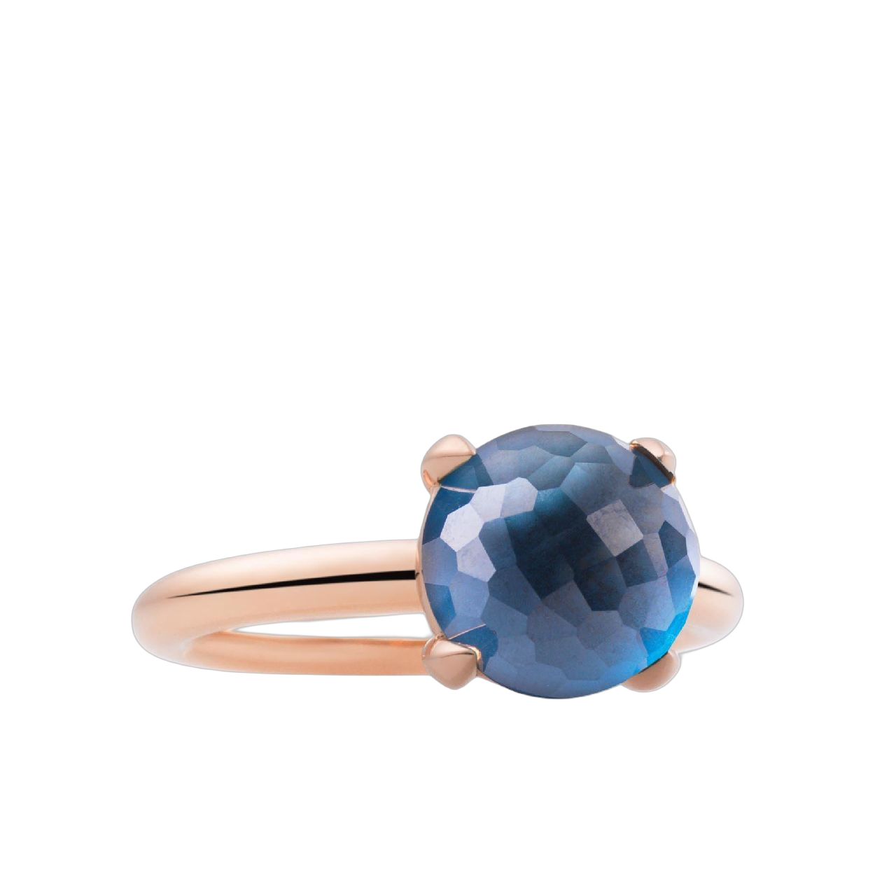Catch ring met London Blue Topaas. Vrolijk en vrouwelijk, goed als solo en nog beter in combinatie. Met veel verschillende cabochon en random geslepen edelstenen verkrijgbaar.