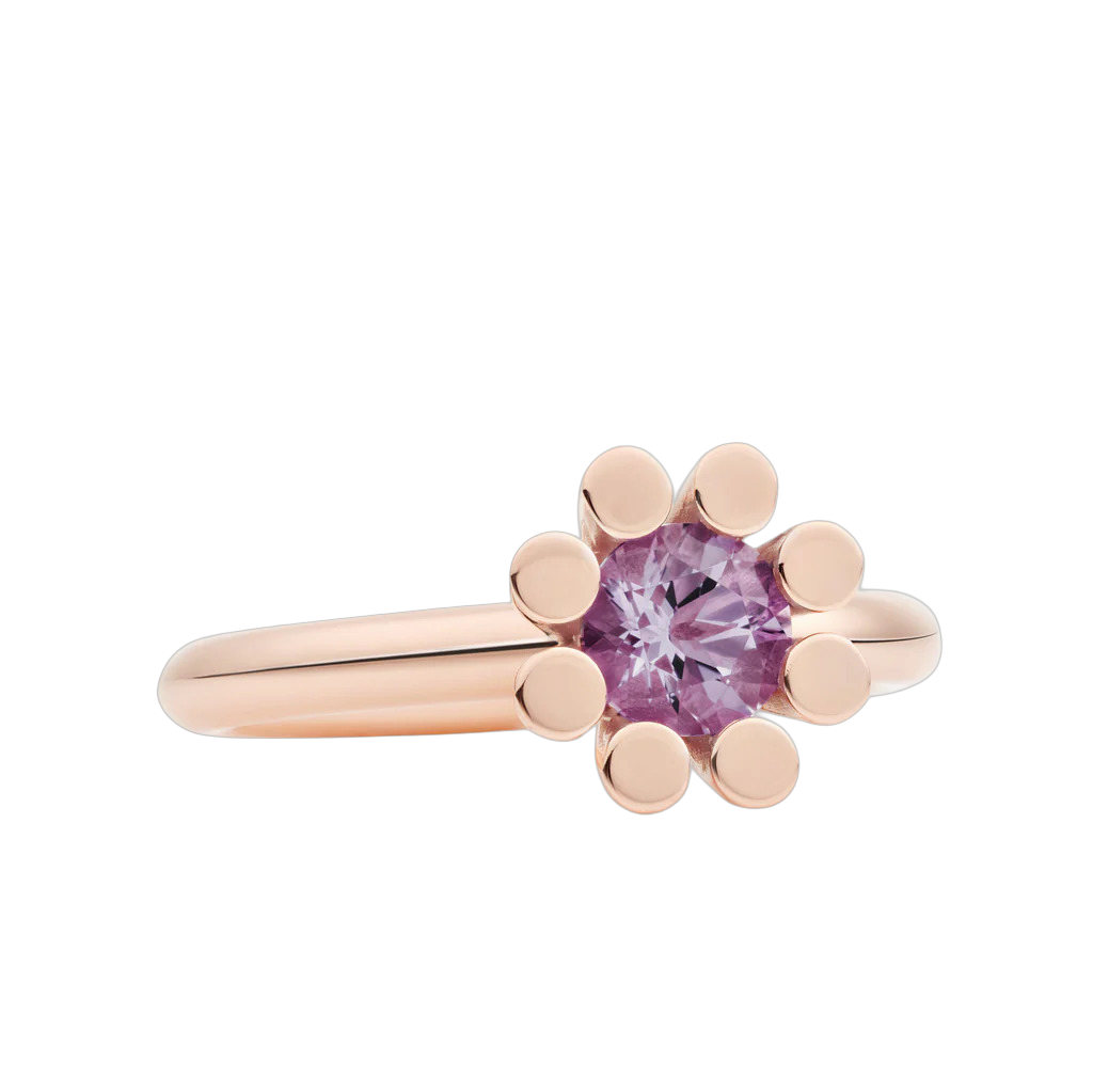 De Sprite is geïnspireerd op de klassieke entourage ring. Combineert fantastisch met soortgenoten maar kan ook heel goed met Catch samen worden gedragen. Met edelsteen Amethyst 6mm