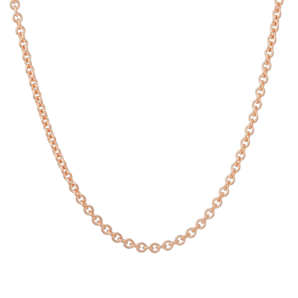 "Anker" collier, ronde schakeltjes van 2 mm, 60cm lang met karabijnsluiting