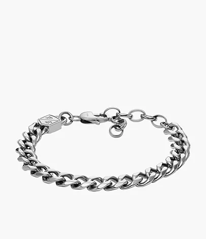 Fossil stalen armband, gourmet schakel