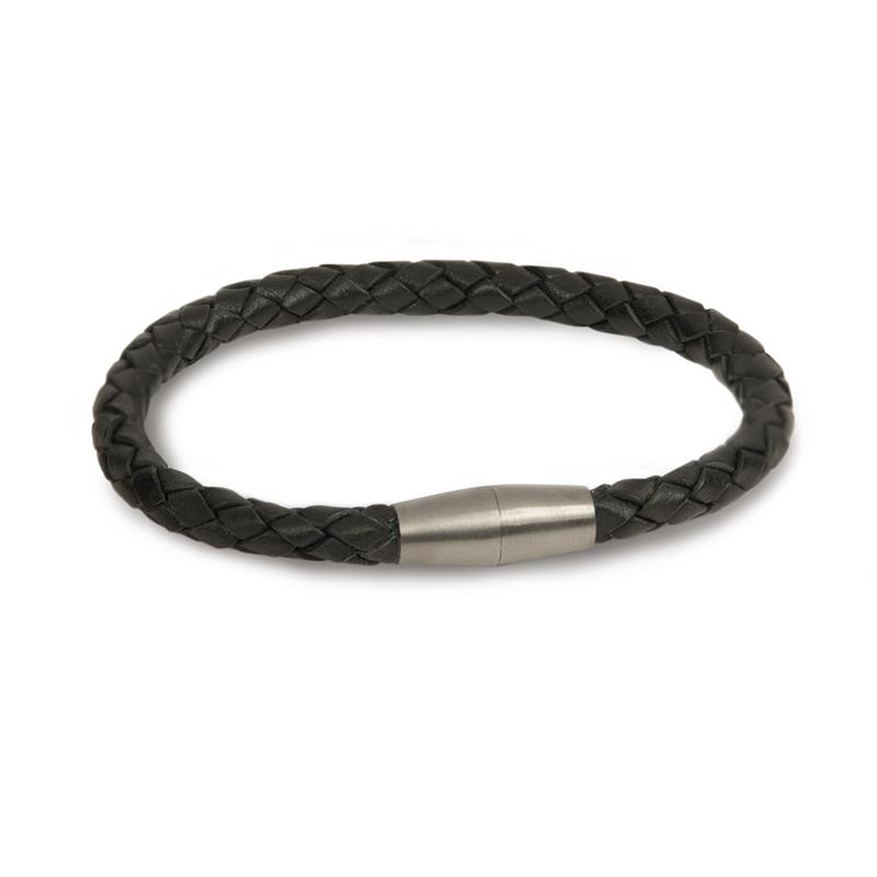 Boccia Titan Armband leer gevlocht