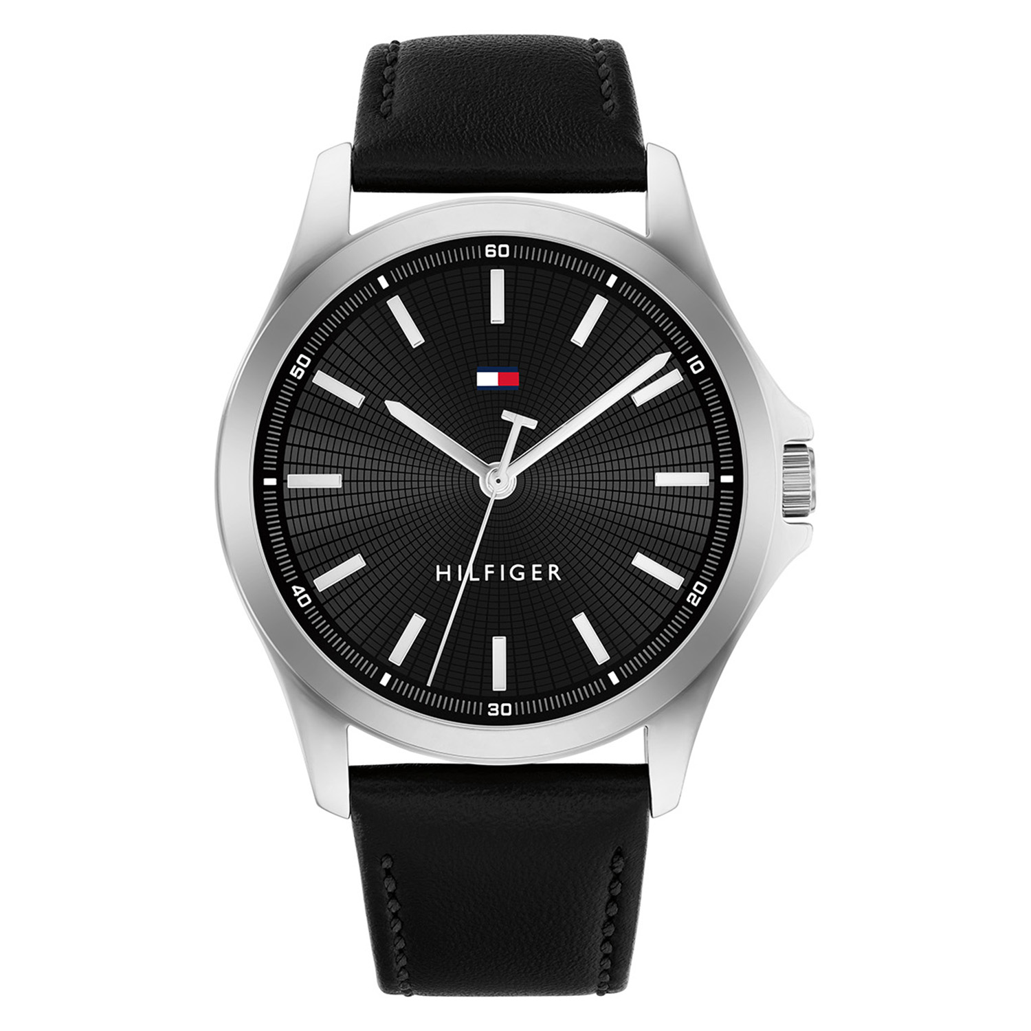 Tommy Hilfiger TH1710668 Horloge Heren Staal Zwart 43mm
Dit specifieke horloge van Tommy Hilfiger uit de Bruce serie met artikelnr: TH1710668 is een sportief herenhorloge die niet in je collectie mag ontbreken. Het leren herenhorloge heeft een zilverkleurige ronde kast met een gladde bezel en een zwart geborstelde sunray wijzerplaat. Aan het horloge zit een zwarte lerenband met een gespsluiting. Het horloge heeft een mineraalglas, een doorsnee van 43mm en is 3ATM.  

Het merk:
Sinds de lancering van het merk in 1985 is Tommy Hilfiger wereldwijd bekend geworden als pionier van de klassieke Amerikaanse coole stijl. Geïnspireerd door de iconische popcultuur en het Amerikaanse erfgoed. De dames en herencollectie van dit seizoen bestaan uit minimalistische silhouetten en rustieke lederen details. De herenhorlogecollectie biedt iconische uurwerken met roestvrijstalen, lederen en siliconen banden.

Specificaties:
- Mineraalglas
- Ronde kast 43mm
- Zilverkleurige horlogekast
- Zwarte wijzerplaat 
- Zwarte lerenband 
- 3ATM