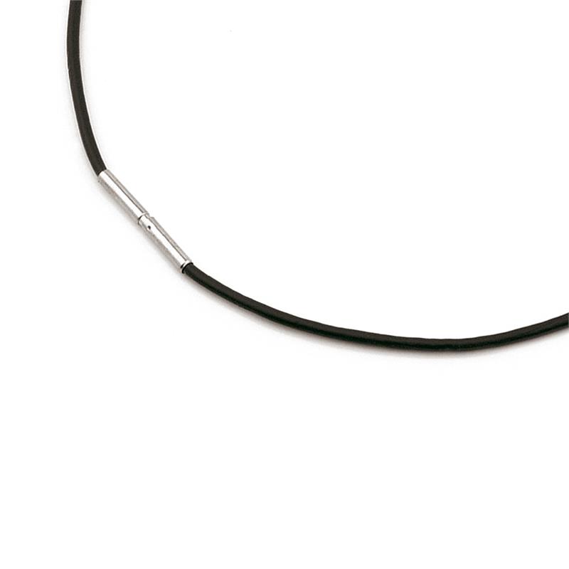 Boccia collier leer zwart Titaniumsluiting