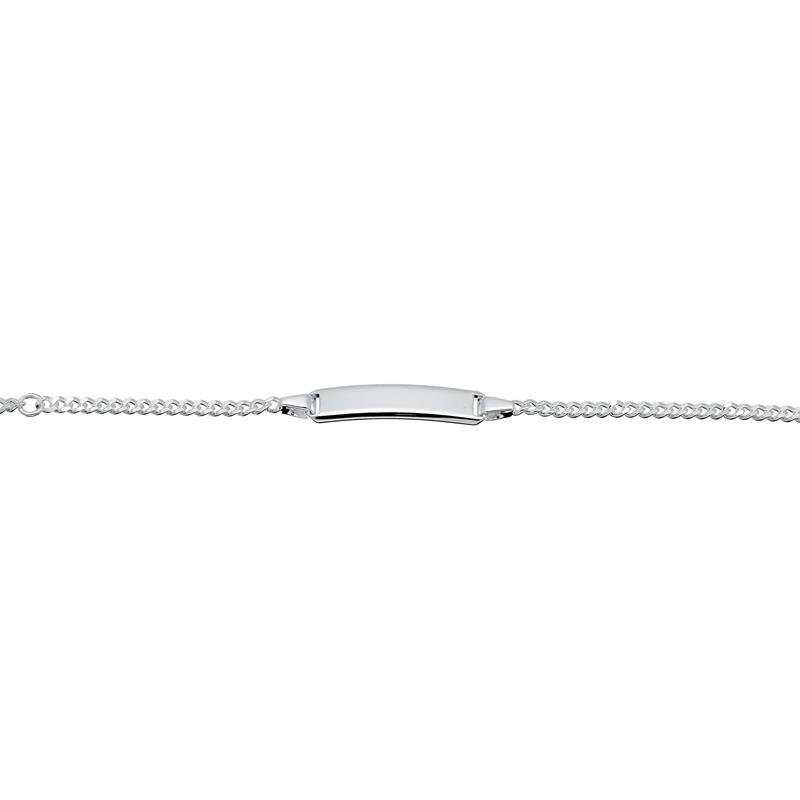 Zilver Gerhodineerde Graveerarmband Gourmet Schakel