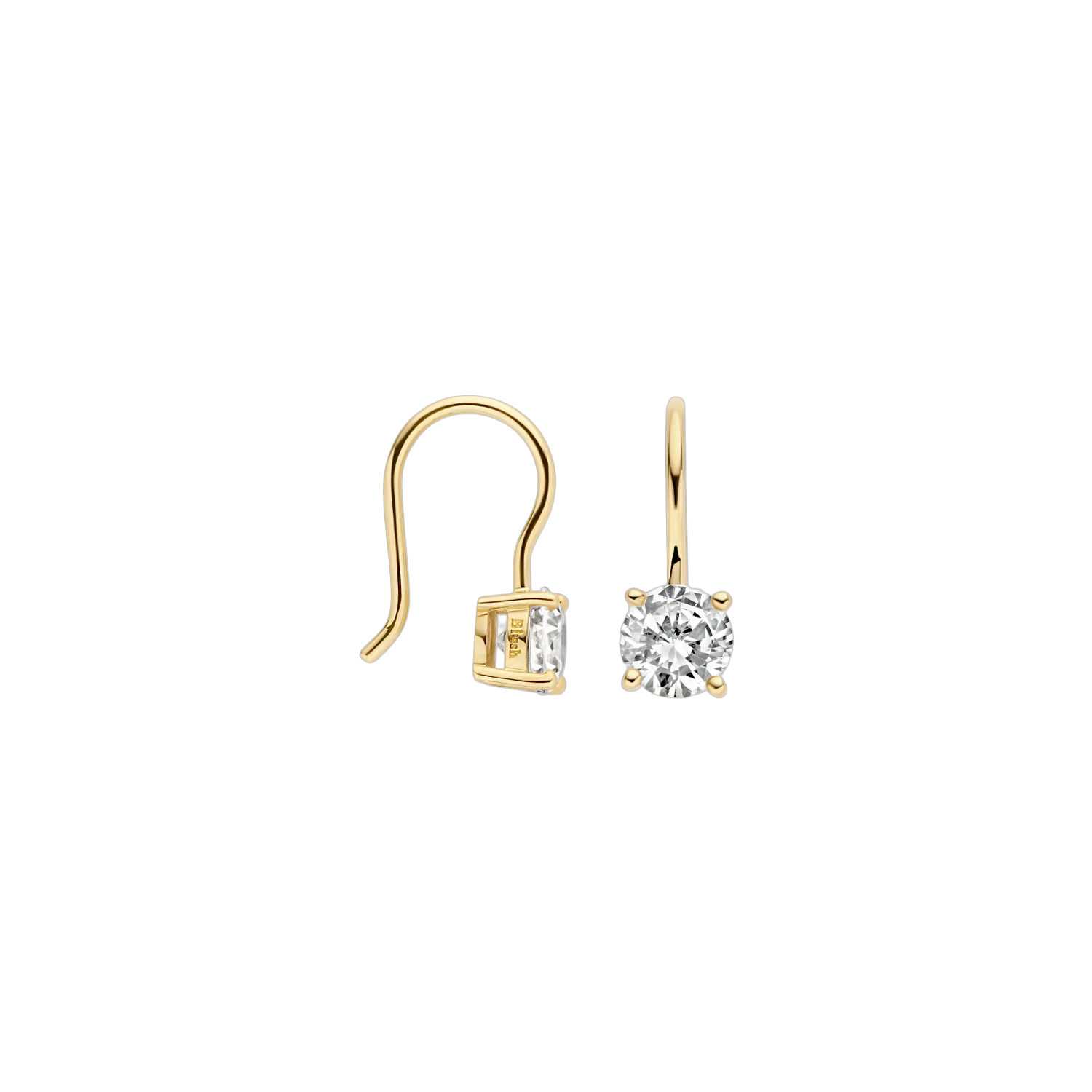 In deze 14k geelgouden oorhangers schitteren zirkonia’s met een doorsnede van 4,8 mm in een chatonzetting. De oorhangers kunnen met andere sieraden met zirkonia uit onze collectie gecombineerd worden tot een prachtige set.