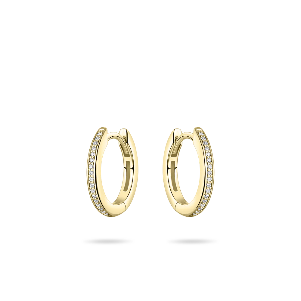 Deze prachtige Allure kleine oorringen zijn subtiel maar elegant van ontwerp. Elke oorbel is gemaakt van een kostbare mix van zilver en geel goud en heeft een kleine glinsterende steen, die precies de juiste hint van sprankeling geeft. Perfect voor zowel dagelijks gebruik als speciale gelegenheden.