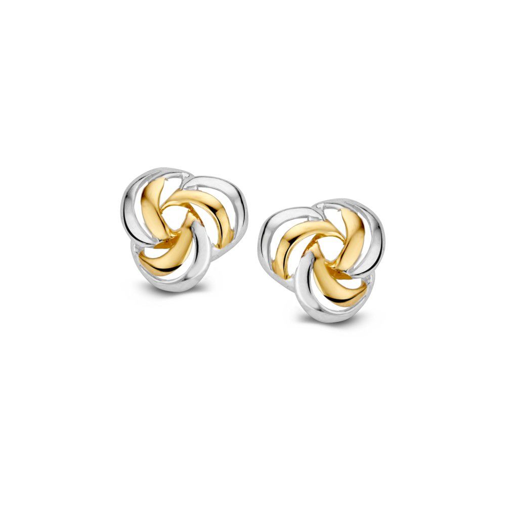  OB404300 Bicolor gouden oorstekers.
