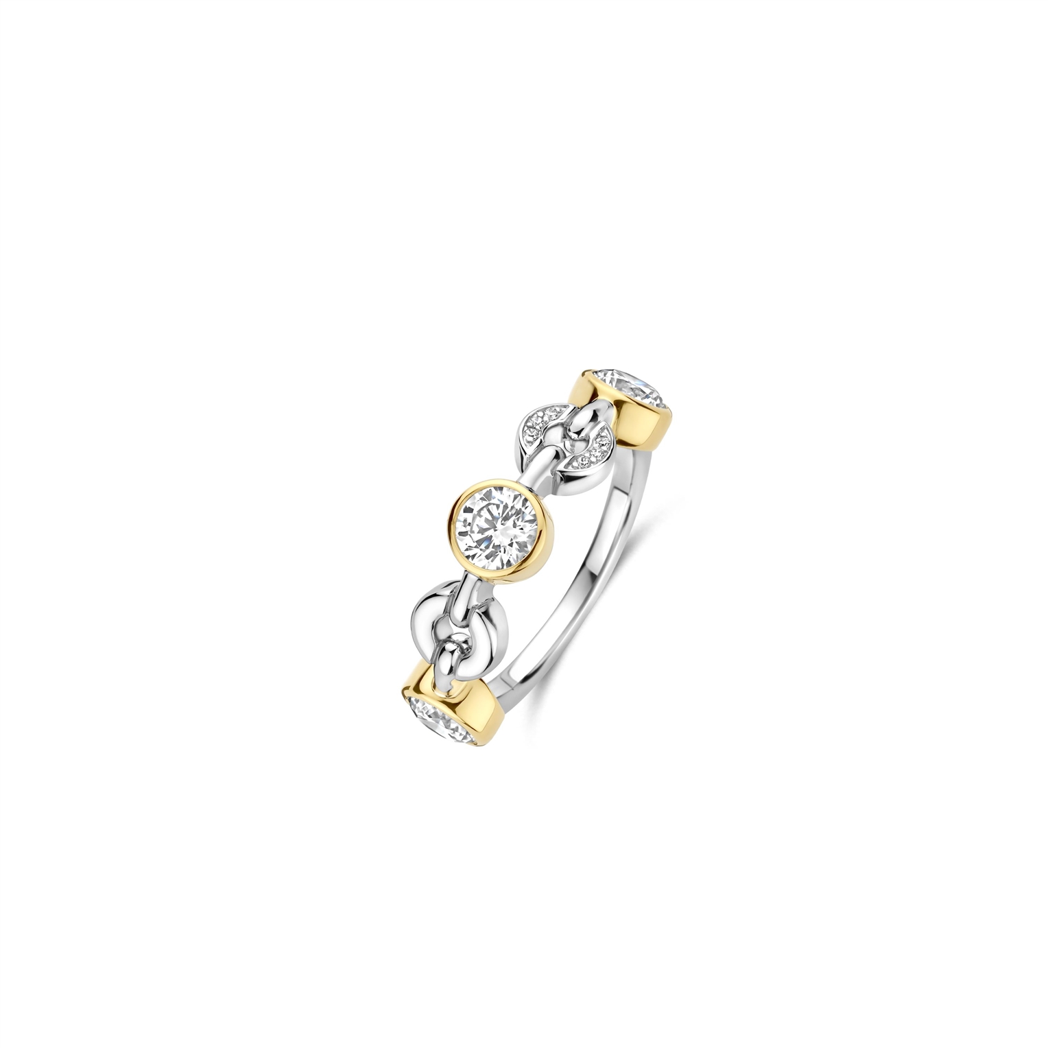 Ti sento ring zilver verguld met zirkonia maat 54 | 12375ZY