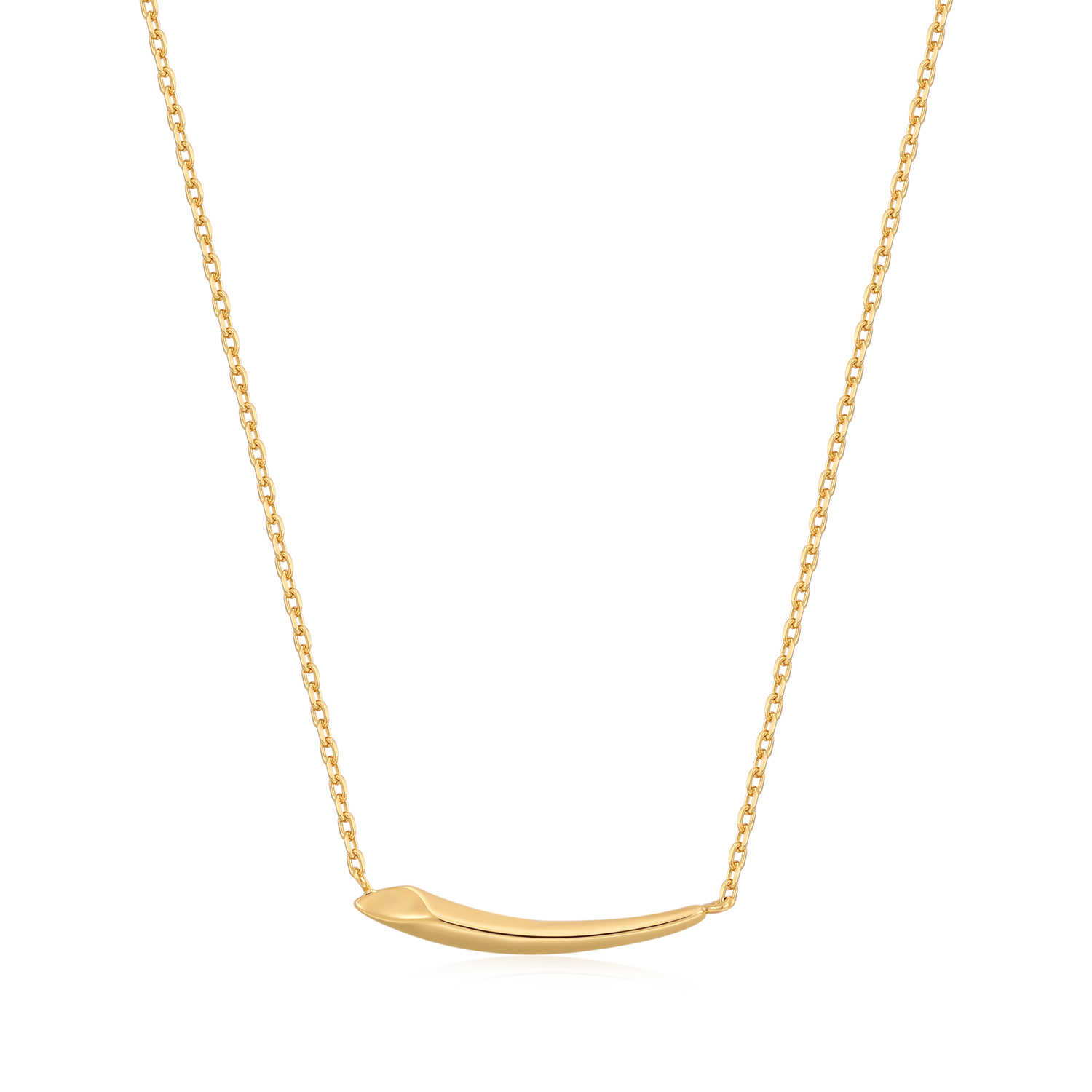 AH N049-01G Tough Love
Deze op een pijl geinspireerde goudkleurige bar-halsketting is perfect voor elke gelegenheid en geven een update voor je dagelijkse collectie. Sierlijk en speels voor een maximalistische look, zeker mooi te combineren met de bijpassende andere sieraden van Ania Haie. 

HET MERK
GeÃ¯nspireerd door de laatste fashion trends is Ania Haie het toonaangevende sieradenmerk voor hoogkwalitatieve maar ook betaalbare zilveren sieraden, zonder op de kwaliteit in te leveren. Iedere collectie is gebaseerd op de laatste catwalktrends, waardoor Ania Haie snel tot hÃ©t sieradenmerk voor stijlbewuste consumenten is verkozen. Elk sieraad wordt ontworpen om te combineren met andere sieraden waardoor je je eigen look kunt creÃ«ren. Maar ook zijn Ania Haie sieraden opvallend genoeg om op zichzelf te dragen. 

SPECIFICATIES
- Gold Arrow Bar Necklace 
- Ketting
- 925 zilver met gold plating
- Lengte 43-48cm
- AH N049-01G