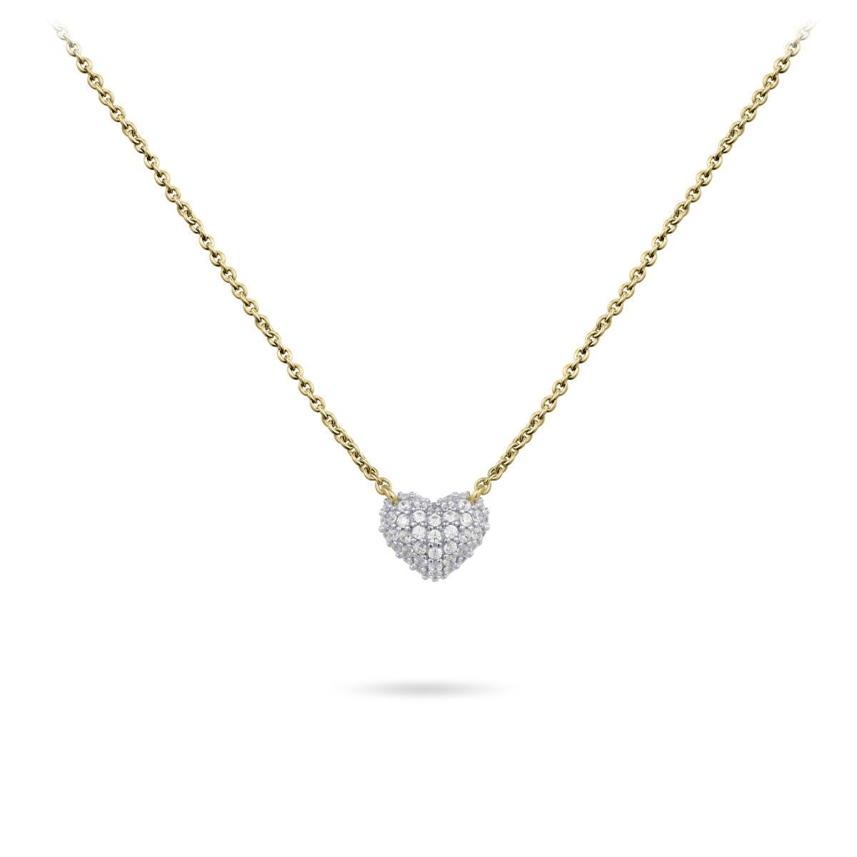 Dit Gisser collier is een elegante ketting gemaakt van goud op zilver en versierd met hartvormige zirconia's. Met een lengte van 42 + 5 cm is het perfect te dragen als subtiele blikvanger bij zowel casual als formele outfits. Combineer met bijpassende oorbellen voor een complete look. 