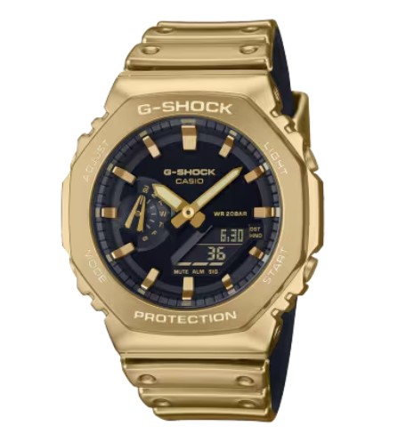 CASIO G - Shock GOUDKLEURIG MET GOUDKLEURIGE BAND GM-2100YMG-9AERAnaloog digitaal