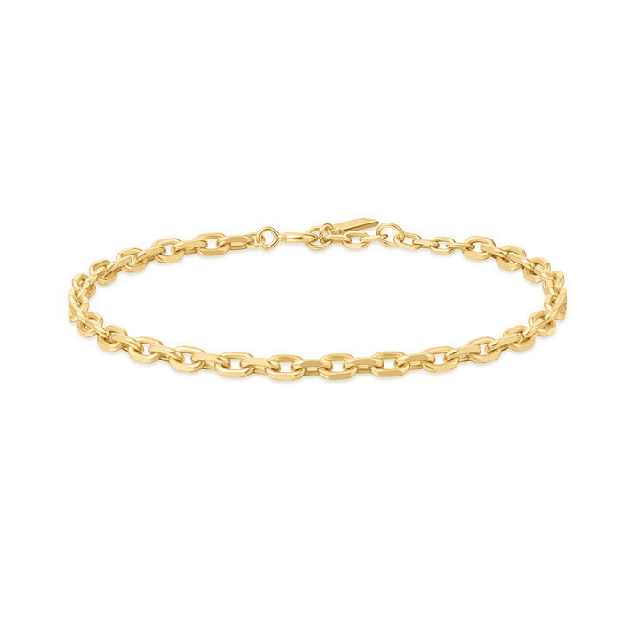 De verfijnde en eindeloos geraffineerde Vogue Maven is er voor iedereen die gelooft in ingetogen luxe. Deze getextureerde schakelarmband past bij elke gelegenheid en biedt een unieke mix van onderscheidende stijl en gevoel voor mode. Hij is perfect om elke dag te dragen en kan worden gecombineerd met andere armbanden om verschillende looks te creëren, zodat je je persoonlijke stijl op verschillende manieren kunt uitdrukken.

HET MERK
Geïnspireerd door de laatste fashion trends is Ania Haie het toonaangevende sieradenmerk voor hoogkwalitatieve maar ook betaalbare zilveren sieraden, zonder op de kwaliteit in te leveren. Iedere collectie is gebaseerd op de laatste catwalktrends, waardoor Ania Haie snel tot hét sieradenmerk voor stijlbewuste consumenten is verkozen. Elk sieraad wordt ontworpen om te combineren met andere sieraden waardoor je je eigen look kunt creëren. Maar ook zijn Ania Haie sieraden opvallend genoeg om op zichzelf te dragen.

SPECIFICATIES
- Ania Haie
- Armband
- 925 zilver met gold plating
- Lengte 18,5cm
- AH B062-03G