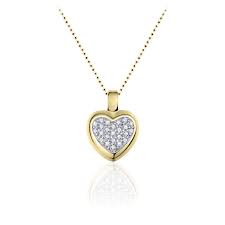 Hanger hartje pavé zirconium plaqué zonder ketting