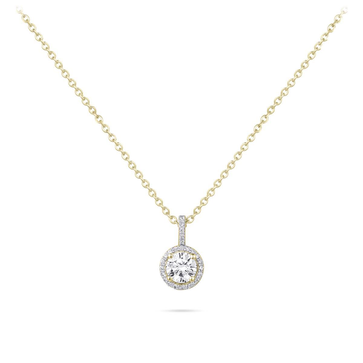 Dit Gisser collier is een elegante ketting van goud op zilver, verfraaid met zirconia stenen, inclusief een rand van zirconia's. Perfect voor speciale gelegenheden of dagelijks gebruik. Combineer met een eenvoudige blouse of jurk voor een verfijnde uitstraling. Voeg een paar bijpassende oorbellen toe voor een complete look.