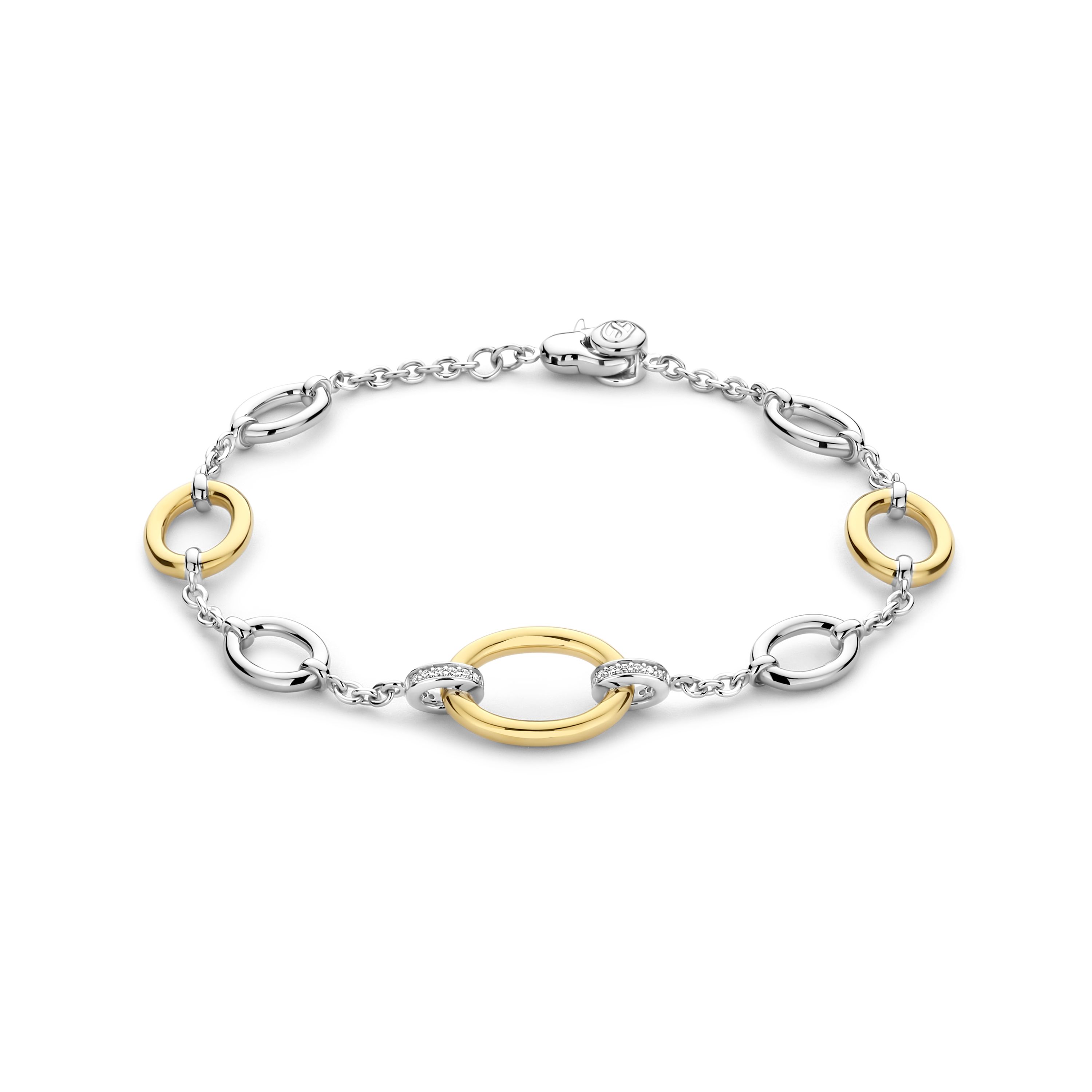 Ti Sento Milano - bicolor zilveren armband deels verguld, 18cm - 23073ZY