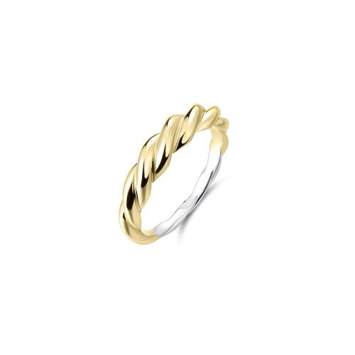 De Gisser ring goud op zilver, valt op met zijn grove twistontwerp. Het combineert goud en zilver voor een luxueuze uitstraling. Deze ring, gecategoriseerd als sieraad, past perfect bij zowel casual als formele outfits. Draag hem solo voor een subtiele look of combineer met andere ringen voor een gedurfde stijl.