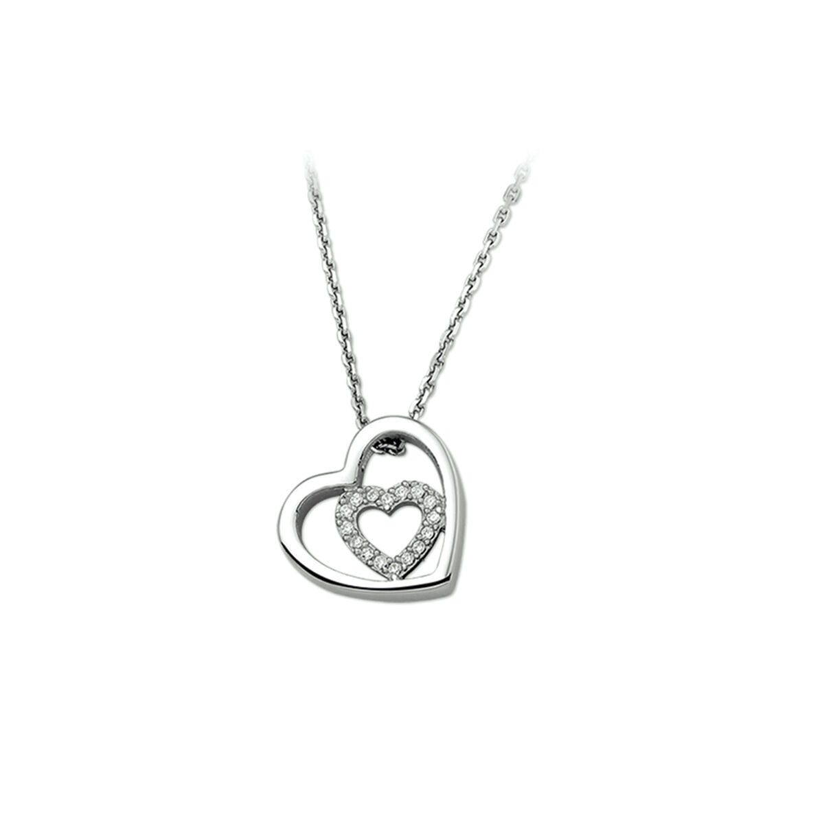 Zilveren collier met hanger hart 1323218