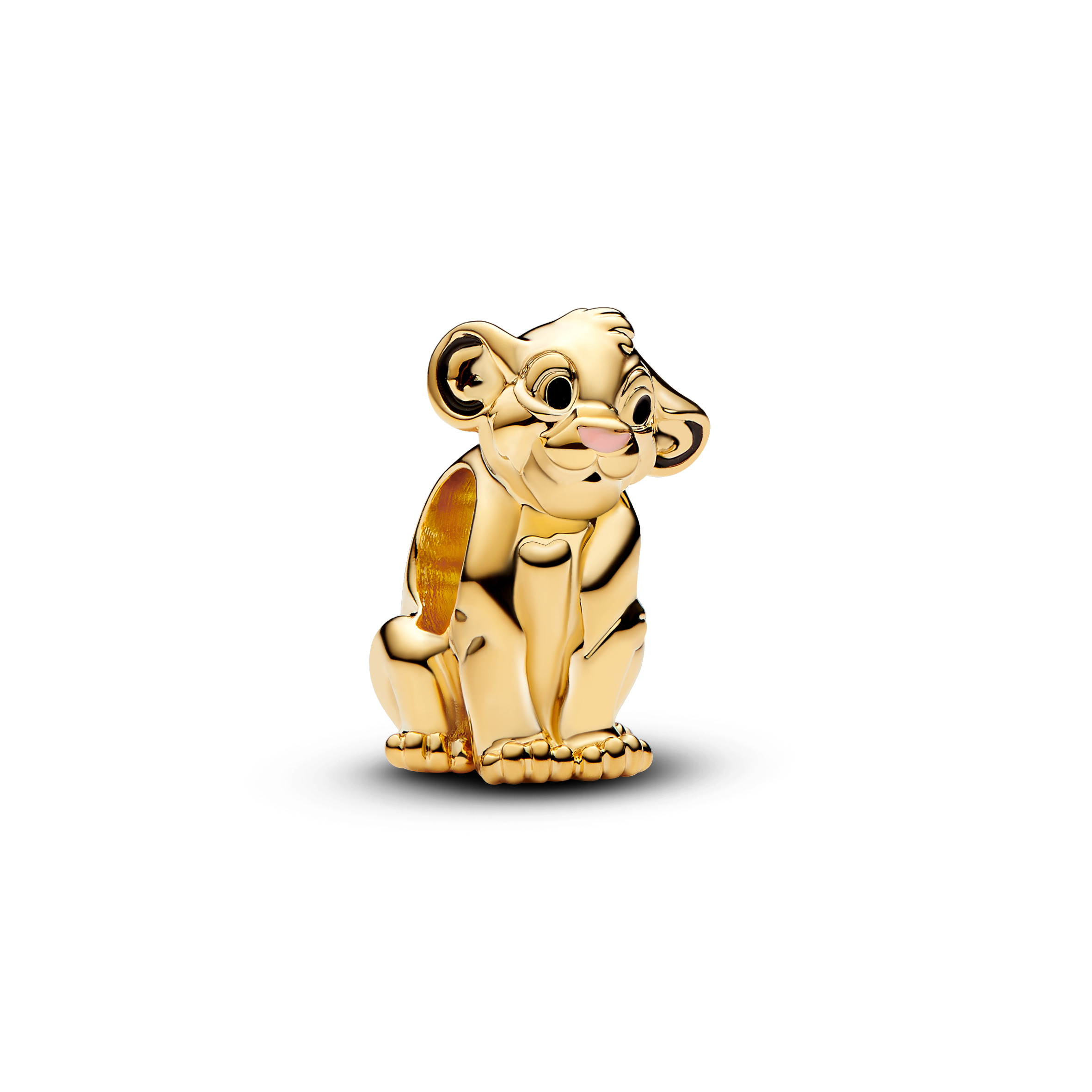 Pandora - Disney The Lion King, Simba verguld met zwart en roze emaille - 763376C01
